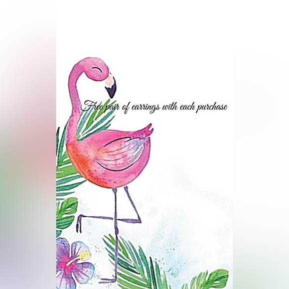 Gold Crystal flamingo dangle and drop earrings pretty summer tropical pink - Picture 8 of 9